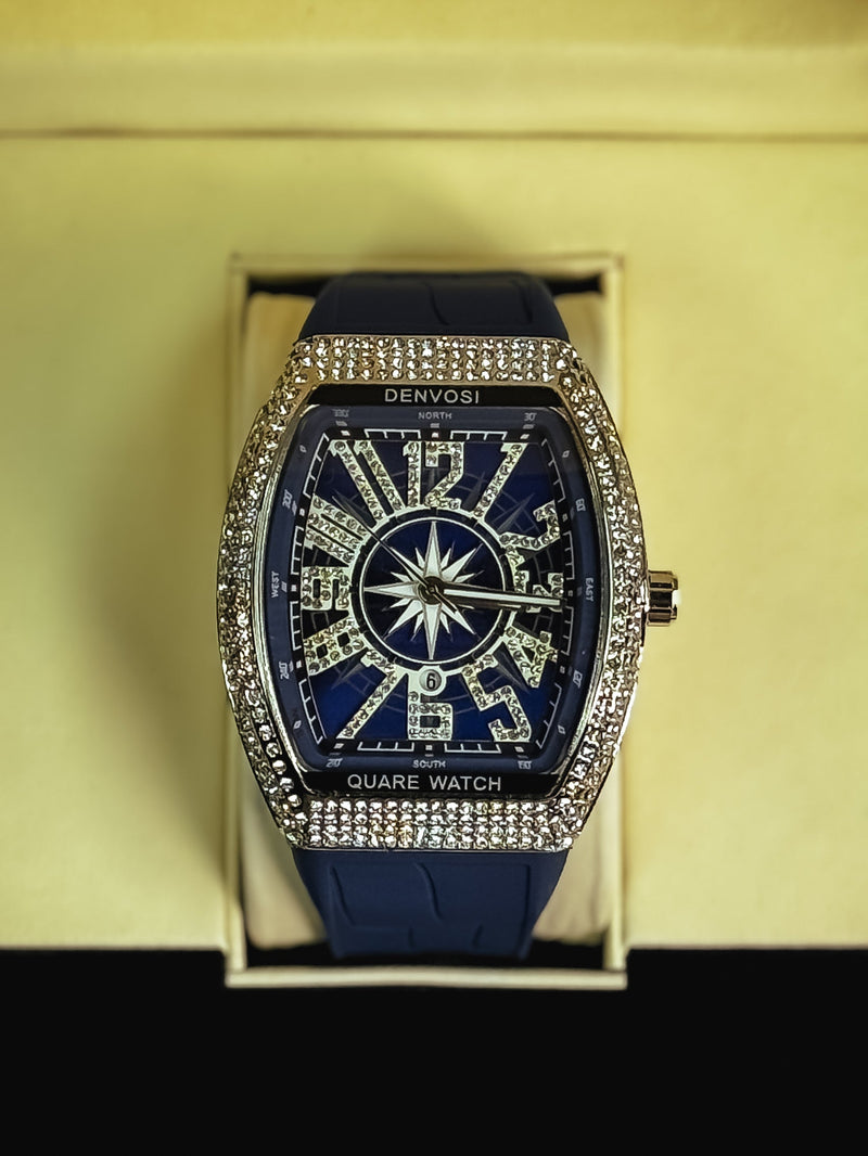 FM Diamond Luxury PVD Coated Stainless Steel Quartz Watch with Dazzling Accents